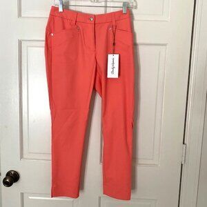 Daily Sports Women’s Lyric Golf Pants Size 2 Orange Coral Resort Wear